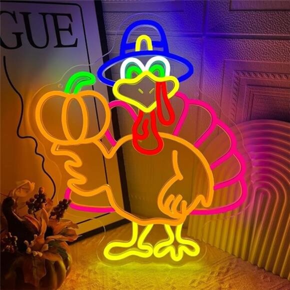 BRAND NEW Pumpkin Turkey Neon Sign - Picture 7 of 7